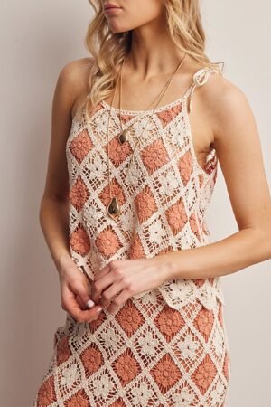 Cyndi Crochet Floral Tank Top
