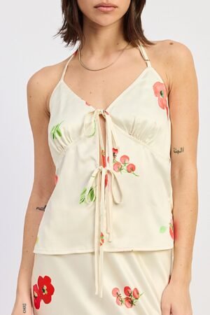 Garden Party Satin Halter Top