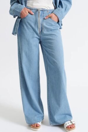 Madison Mid-Rise Railroad Stripe Jeans by Daze